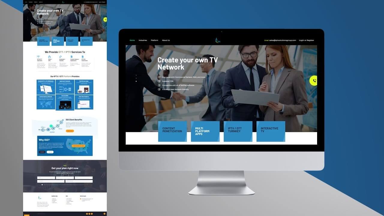 A design of a website that offers OTT and IPTV services
